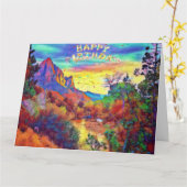 Landschaftliche Landschaft Geburtskarte Karte (Gelbe Blume)