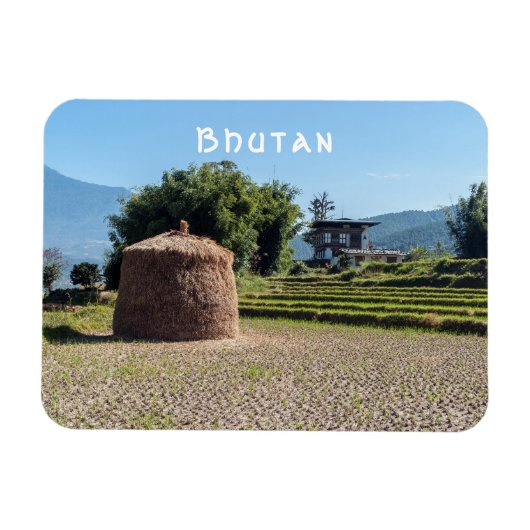 Landschaftliche Landschaft im ländlichen Bhutan Magnet (Horizontal)