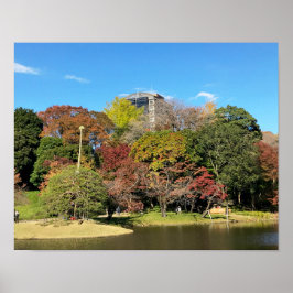 Landschaftliche Landschaft mit Herbstfarbe Poster