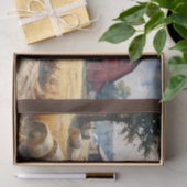 Landschaftliche Landschaft mit Scheune und Traktor Seidenpapier (Geschenk)