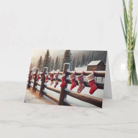 Landschaftliche Landschaften Weihnachtsgrußkarten. Feiertagskarte (Vorderseite)