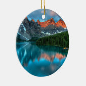 Landschaftliche Landschaftsfotografie über Berg un Keramik Ornament (Rechts)