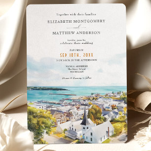 Landschaftliche Mackinac Island Michigan Wasserfar Einladung