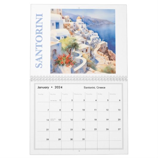 Landschaftliche, malerische Reisemomente 20XX Kalender (Jan 2024)