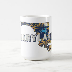 Landschaftliche Maryland Retro Silhouette Kaffeetasse