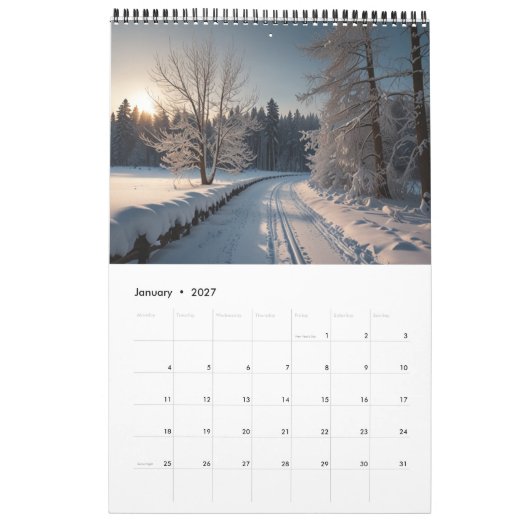 landschaftliche Mauer von 2025 Kalender (Jan 2027)