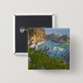 Landschaftliche McWay Falls stürzt in den Strand u Button (Vorne & Hinten)