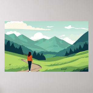 Landschaftliche Menschen Poster