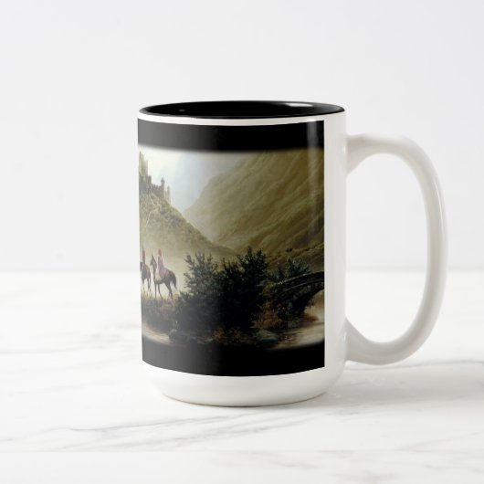 Landschaftliche mittelalterliche Fantasy-Tasse Zweifarbige Tasse (Rechts)