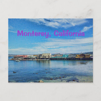 Landschaftliche Monterey Bay im Wharf Postkarte
