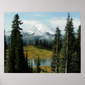 Landschaftliche Mount-Rainier-Fotolandschaft Poster (Vorne)