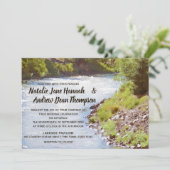 Landschaftliche Natur Fluss Lake View Hochzeit Einladung (Stehend Vorderseite)