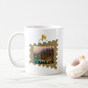 Landschaftliche Nordlandschaft in Briefmarke Kaffeetasse