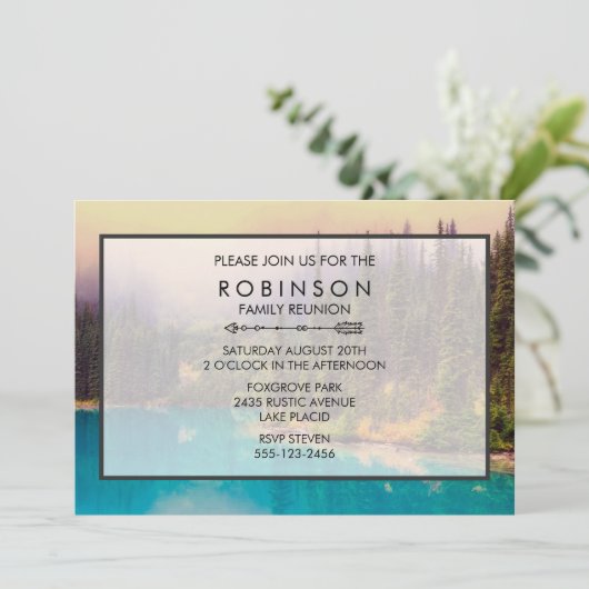 Landschaftliche Nordlandschaft Rustikale Wiederseh Einladung (Stehend Vorderseite)