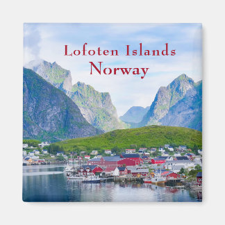Landschaftliche norwegische Landschaft Lofoten Nor Magnet