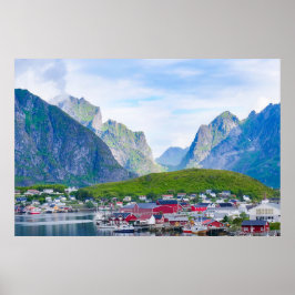 Landschaftliche norwegische Landschaft Lofoten Nor Poster