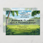 Landschaftliche Palm Golf Event Party Einladung (Vorne/Hinten)