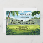 Landschaftliche Palm Golf Event Party Einladung (Vorderseite)