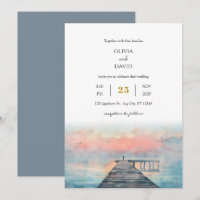 Landschaftliche Pastel Dawn Angeln Pier Art Beach