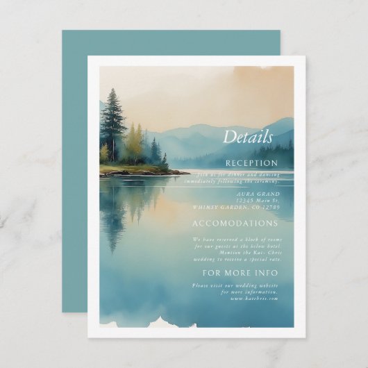 Landschaftliche Pinienbäume und Seepromenade Detai Begleitkarte (Vorne/Hinten)