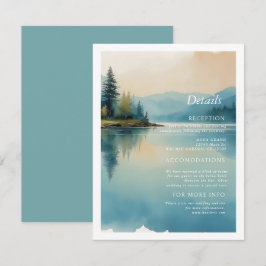 Landschaftliche Pinienbäume und Seepromenade Detai Begleitkarte