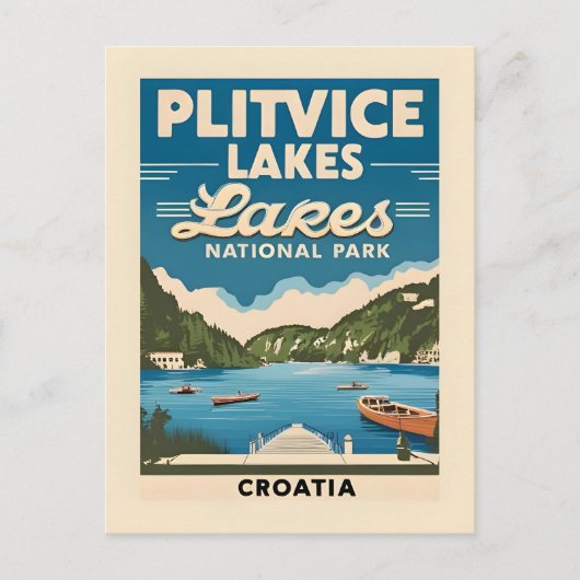 Landschaftliche Postkarte von Plitvicer Seen Kroat (Vorderseite)