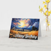 Landschaftliche Prairie-Illustration Karte (Gelbe Blume)