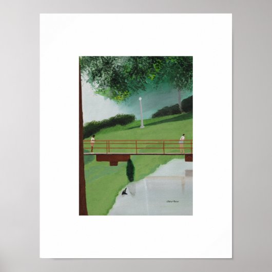 Landschaftliche Promenade im Park. Poster (Vorne)
