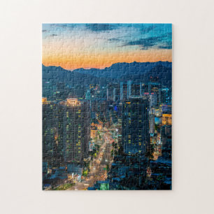 Landschaftliche Puzzles im Sonnenuntergang Art Har