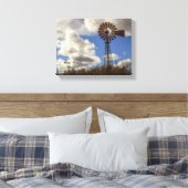 Landschaftliche Ranch Windmill Stretchkanvas Print Leinwanddruck (Insitu (Schlafzimmer))