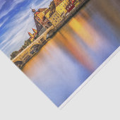 Landschaftliche Regensburger Flussansicht Seidenpapier (Ausschnitt)