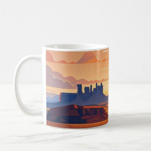 Landschaftliche Reise-Abenteuer auf kurvenreicher Kaffeetasse