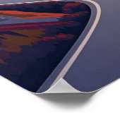 Landschaftliche Reise-Abenteuer auf kurvenreicher Poster (Ecke)