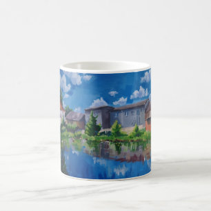 Landschaftliche Seenlandschaft Malerei Klassischer Kaffeetasse