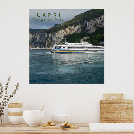 Landschaftliche Sicht auf das Fahrgastschiff in Ca Poster (Küche)