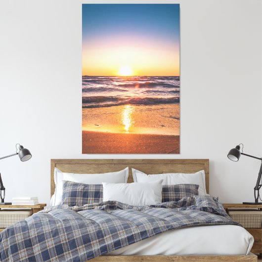 Landschaftliche Sicht auf das Meer bei Sonnenunter Leinwanddruck (Insitu (Schlafzimmer))