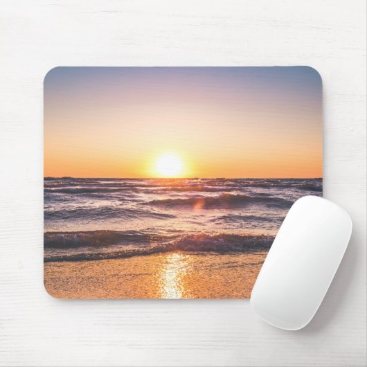 Landschaftliche Sicht auf das Meer bei Sonnenunter Mousepad (Mit Mouse)