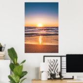 Landschaftliche Sicht auf das Meer bei Sonnenunter Poster (Heimbüro)
