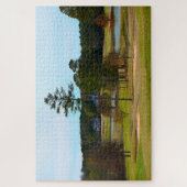 Landschaftliche Sicht auf den Golfplatz Grüntöne Puzzle (Vertikal)