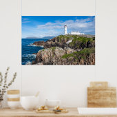 Landschaftliche Sicht auf den Leuchtturm von Fanad Poster (Küche)