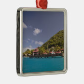 Landschaftliche Sicht auf die Bitter End Yacht Clu Silbernes Ornament (Rechts)