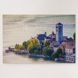 Landschaftliche Sicht auf die Insel San Giulio, It Puzzle