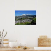 Landschaftliche Sicht auf die Nachbarschaft Honolu Poster (Küche)