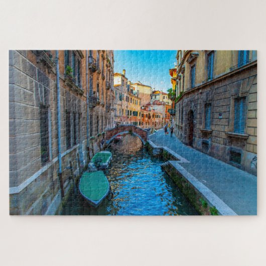 Landschaftliche Sicht auf einen Kanal in Venedig, Puzzle (Horizontal)