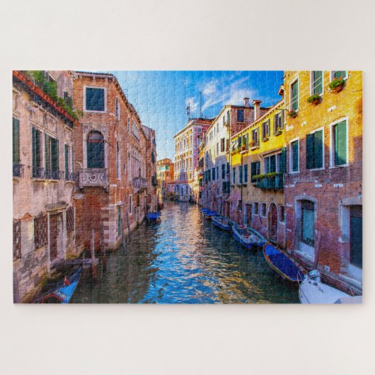 Landschaftliche Sicht auf einen Kanal in Venedig, Puzzle (Horizontal)