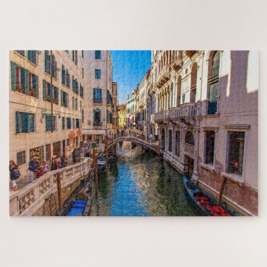 Landschaftliche Sicht auf einen Kanal in Venedig, Puzzle (Horizontal)