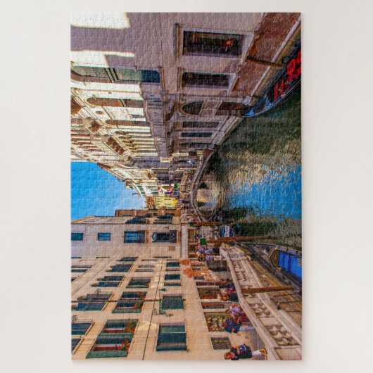 Landschaftliche Sicht auf einen Kanal in Venedig,  Puzzle (Vertikal)