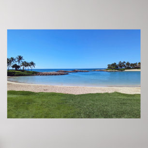 Landschaftliche Sicht auf Hawaiian Lagoon Poster