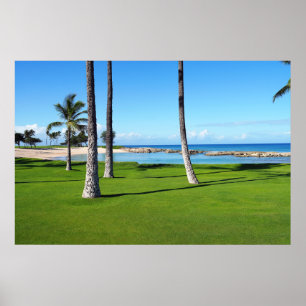 Landschaftliche Sicht auf Hawaiian Lagoon Poster