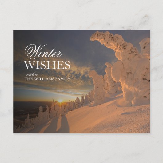Landschaftliche Sicht auf Schneegeister bei Sonnen Postkarte (Vorderseite)